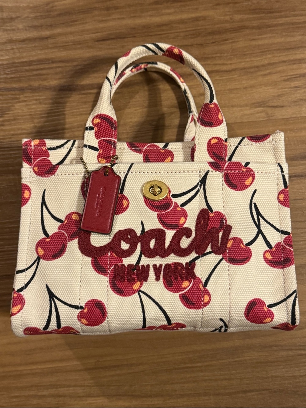 NWOT Cargo Cherry Print Canvas Tote Bag 20